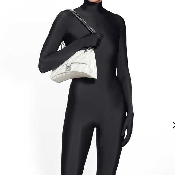 WOMEN'S CRUSH SMALL CHAIN BAG QUILTED IN OPTIC WHITE - Picture 4 of 9